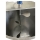 Stainless steel filling container with feet - heated and with agitator 2000 l pinch tap