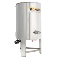Stainless steel filling container with feet - heated 800l pinch tap