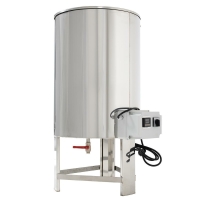 Stainless steel filling container with feet - heated 800l threaded neck