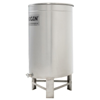 Stainless steel filling container with feet 50 l pinch tap
