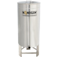Stainless steel filling container with feet 200 l pinch tap