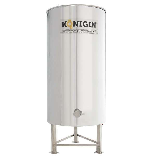 RVS vulcontainer met voetjes 1000 l knijpkraan