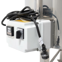 Stainless steel filling container with feet - heated 100 l pinch tap