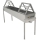 RVS afdektafel 125 cm - 4 werkplekken - 1 onderstelhanger met deksel